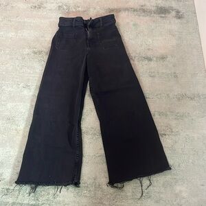Girls black wide leg Zara jeans 11-12
